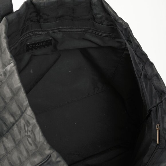 Chanel Travel Line Black Nylon CC-Jacquard Tote - Picture 9 of 10
